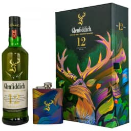 Glenfiddich 12 Year Old Single Malt Scotch Whisky Limited Edition Design with Hip Flask thumbnail 1