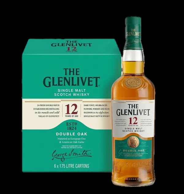 The Glenlivet 12 Year Old Double Oak Single Malt Scotch Whisky (6 bottles)