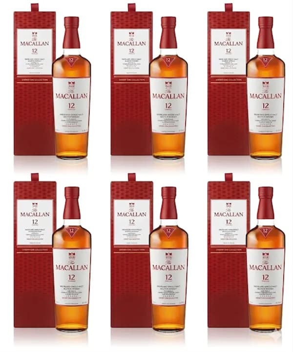 Macallan 12 Year Old Sherry Oak 2025 Single Malt Scotch Whisky (6 bottles)