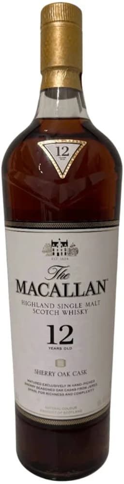 The Macallan 12 Years Old Sherry Oak Cask Highland Single Malt Scotch Whisky thumbnail 1