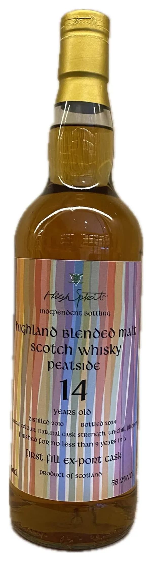 High Spirits Peatside 14 Year Old Highland Blended Malt Scotch Whisky (Distilled 2010)