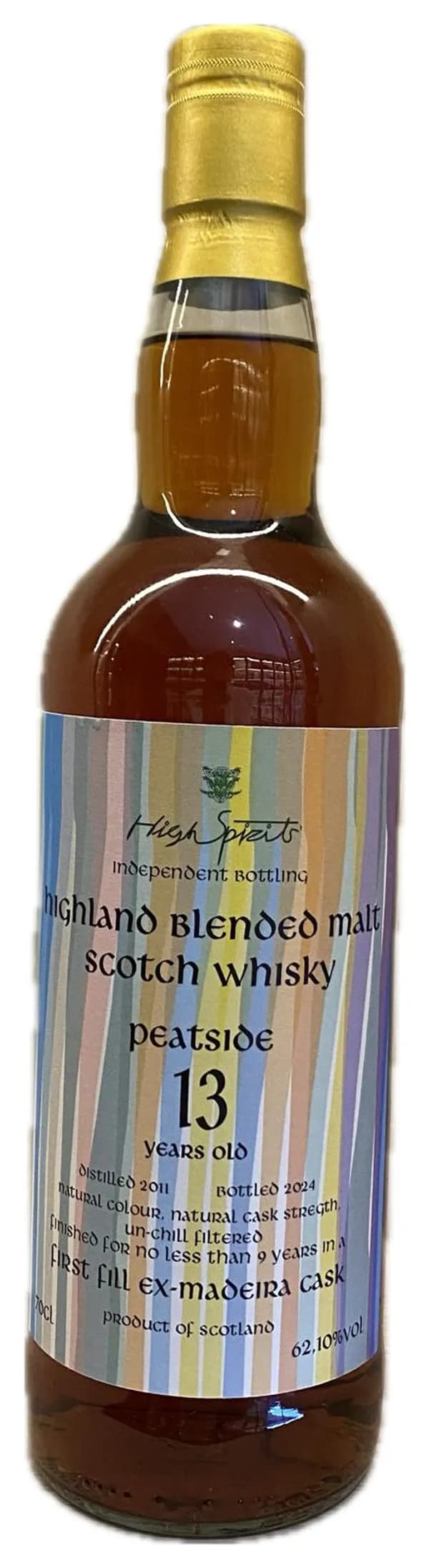 High Spirits Peatside 13 Years Old Ex Madeira Cask Highland Blended Malt Scotch Whisky
