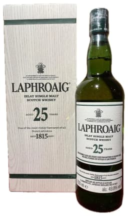 Laphroaig 25 Year Old Islay Single Malt Scotch Whisky thumbnail 1