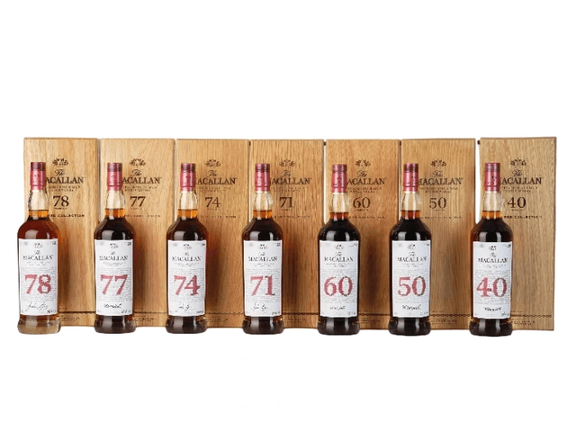 The Macallan Red Collection - Full set (40, 50, 60, 71, 74, 77, 78 years) 