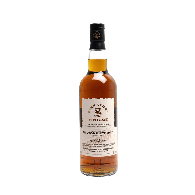 Miltonduff 14 Year Old 2011, 100 Proof Edition Signatory Vintage 