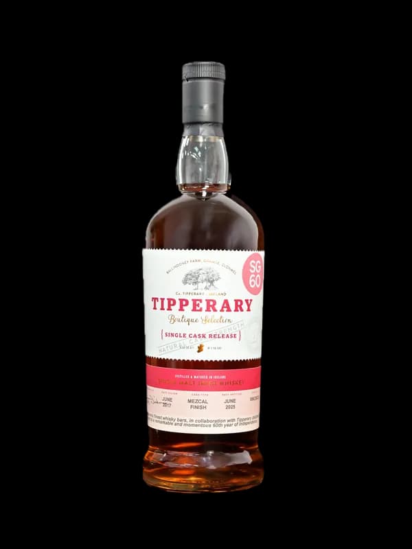 Tipperary Boutique Selection Single Cask Release SG 60 Mezcal Finish Single Malt Irish Whiskey.