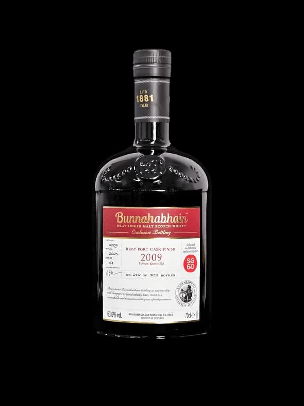Bunnahabhain 2009 Ruby Port Cask Finish Fifteen Years Old Exclusive Bottling SG 60