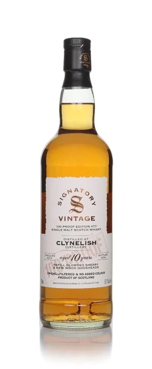Clynelish 10 Year Old, Signatory Vintage 100 Proof Edition #77
