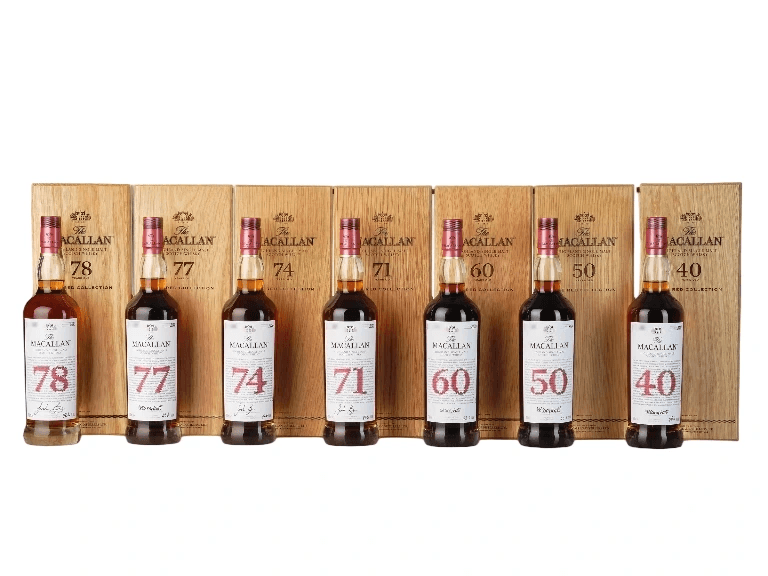The Macallan Red Collection - Full set (40, 50, 60, 71, 74, 77, 78 years)